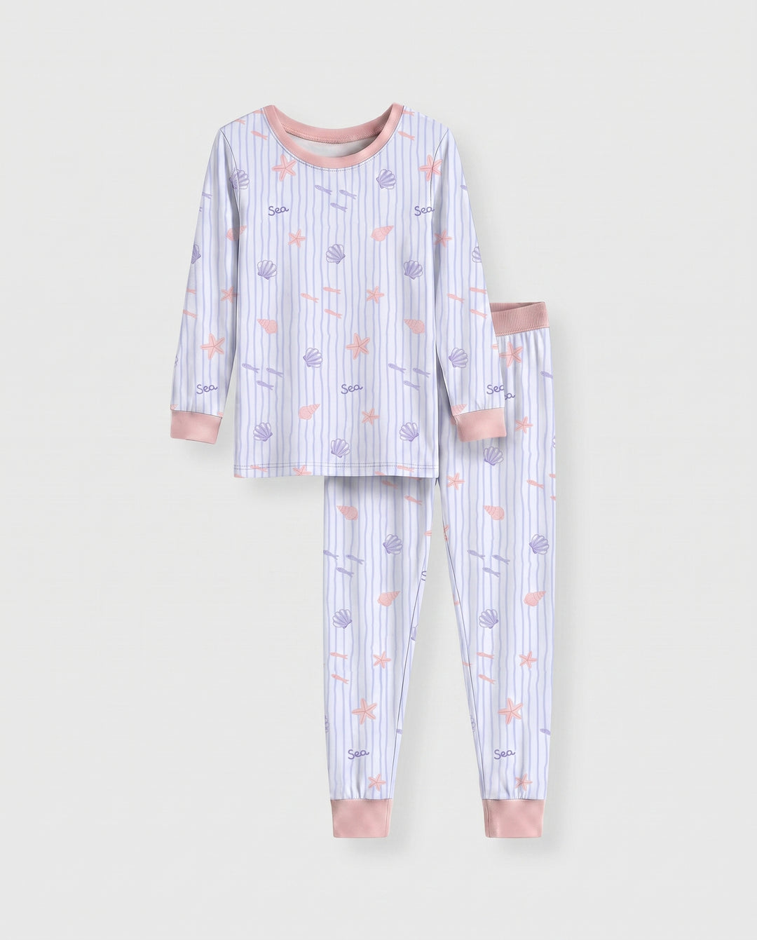 Blush Sea Garden Bamboo Two Piece Long Sleeve Pajama Set