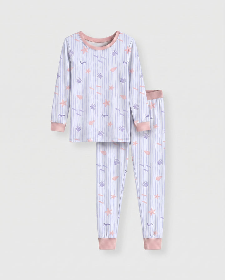 Blush Sea Garden Bamboo Two Piece Long Sleeve Pajama Set