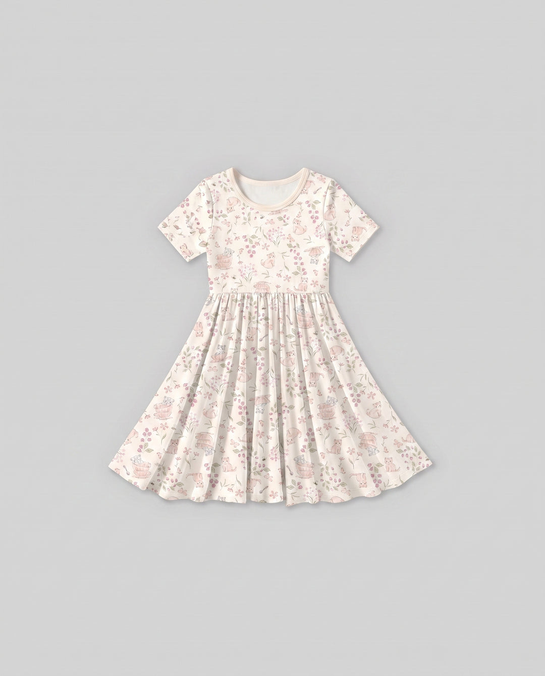 Berry Meadow Friends Bamboo Twirl Dress