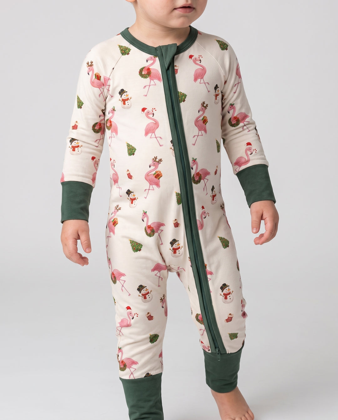 Starlight Cream Flamingo Christmas Cheer Bamboo Convertible Zippy