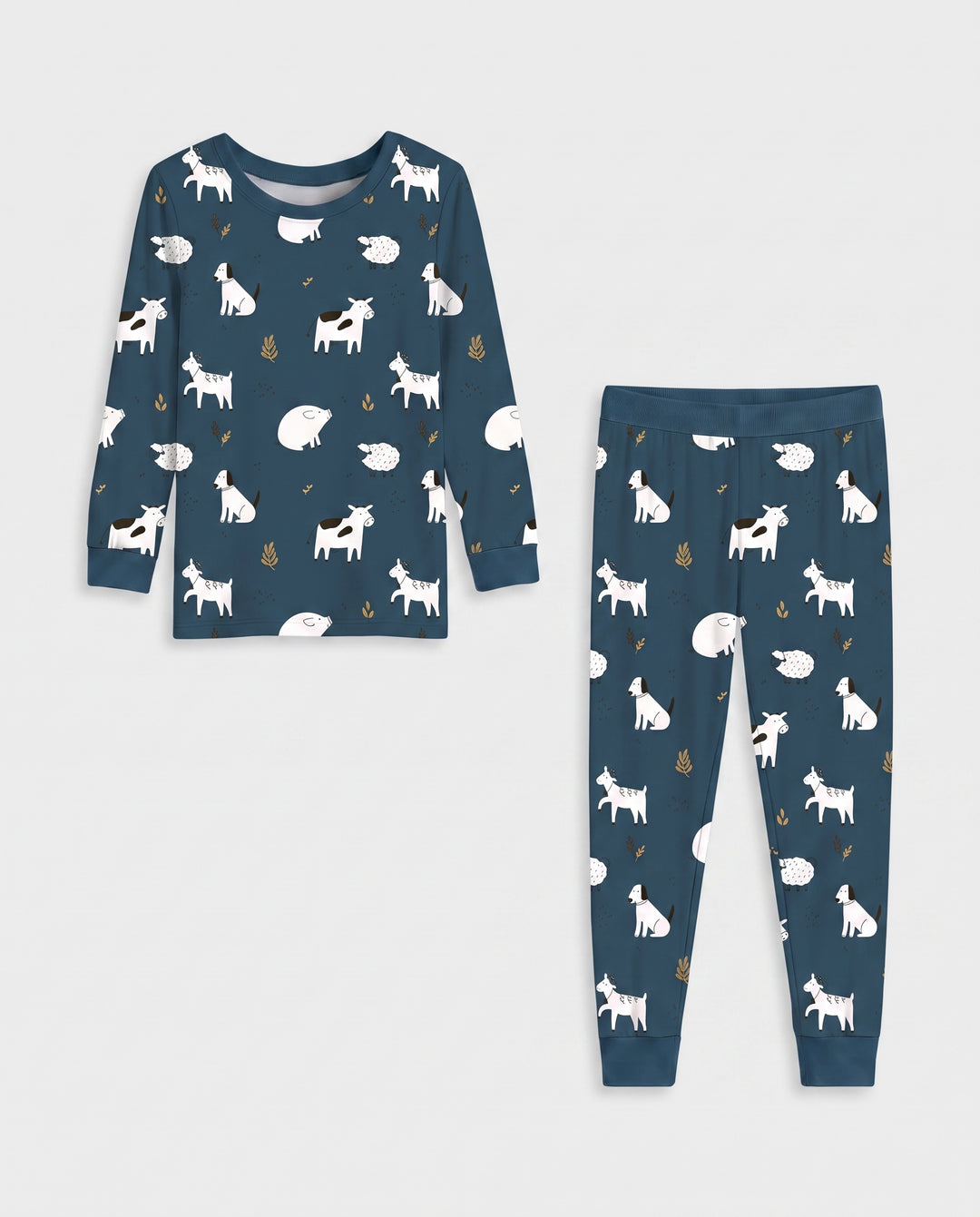 Tiny Farm Friends Bamboo Two Piece Long Sleeve Pajama Set