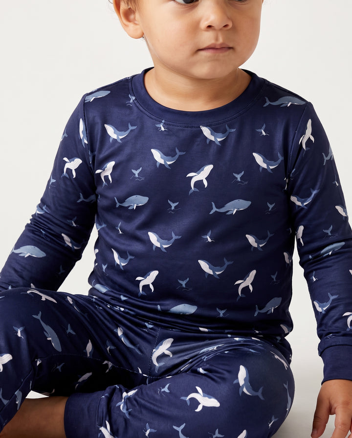 Tiny Whale Tide Bamboo Two Piece Long Sleeve Pajama Set