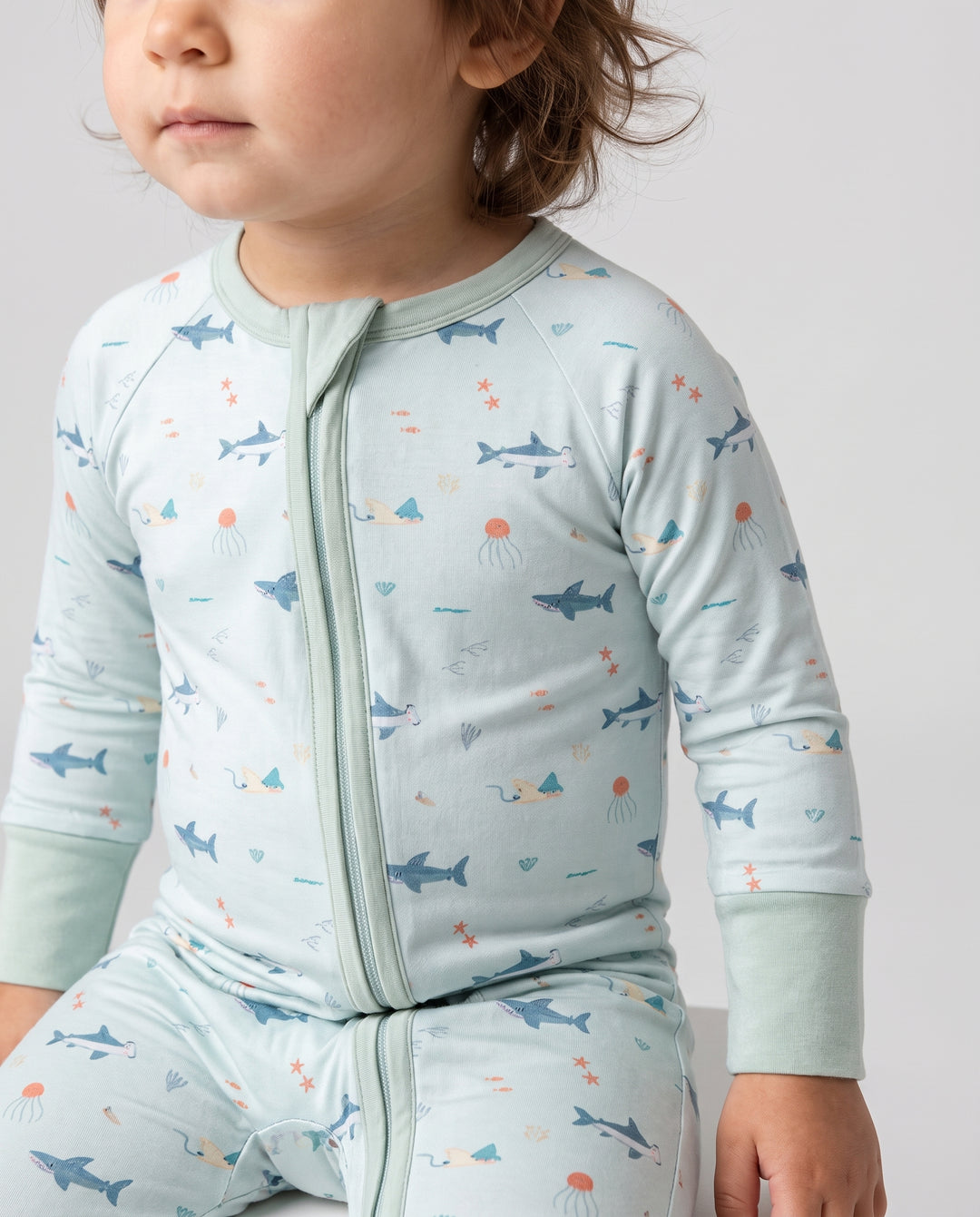 Little Ocean Swimmers Bamboo Convertible Zipper Romper