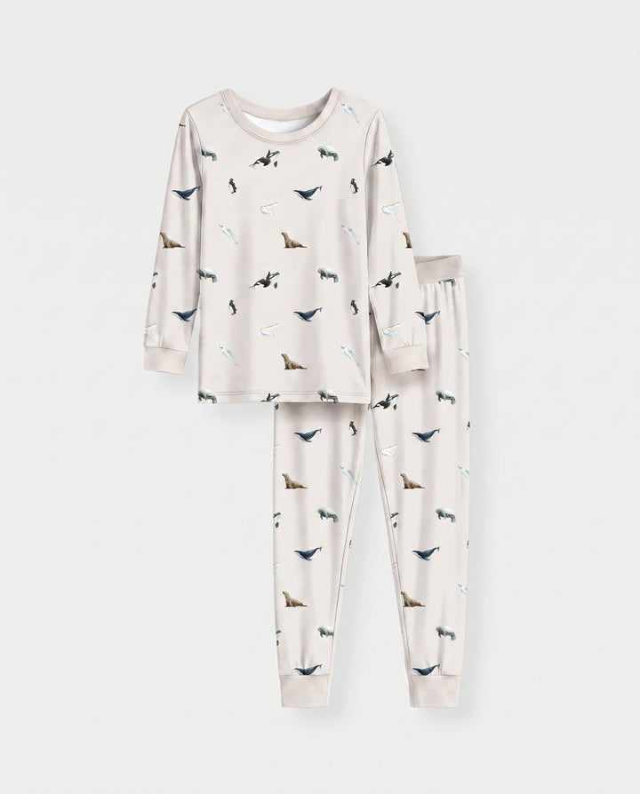 Arctic Ocean Friends Bamboo Two Piece Long Sleeve Pajama Set