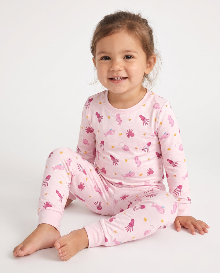 Pink Tide Treasures Bamboo Two Piece Long Sleeve Pajama Set