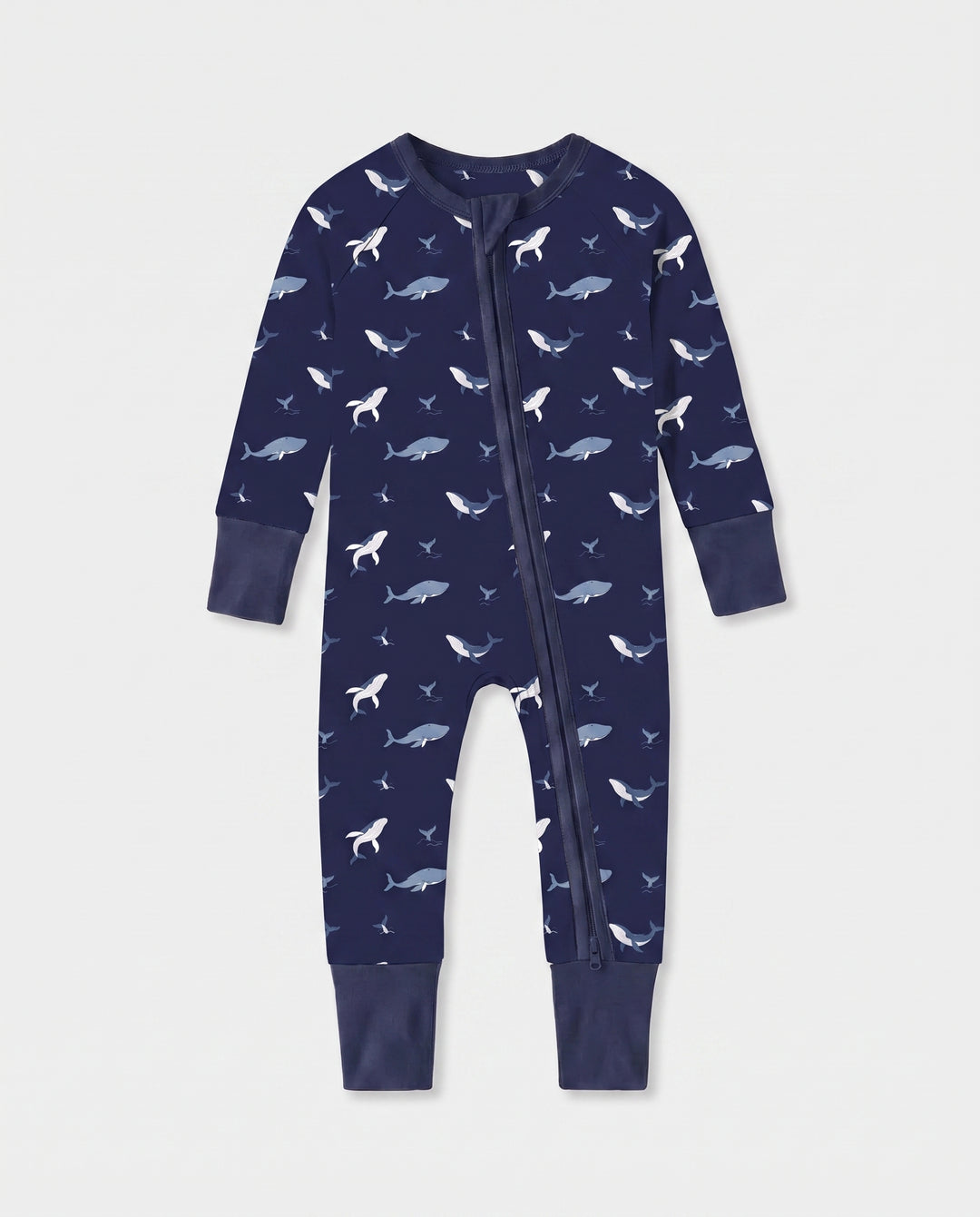 Tiny Whale Tide Bamboo Convertible Zipper Romper