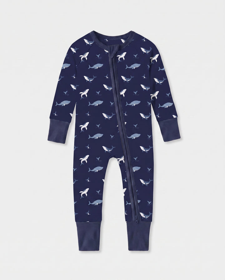 Tiny Whale Tide Bamboo Convertible Zipper Romper
