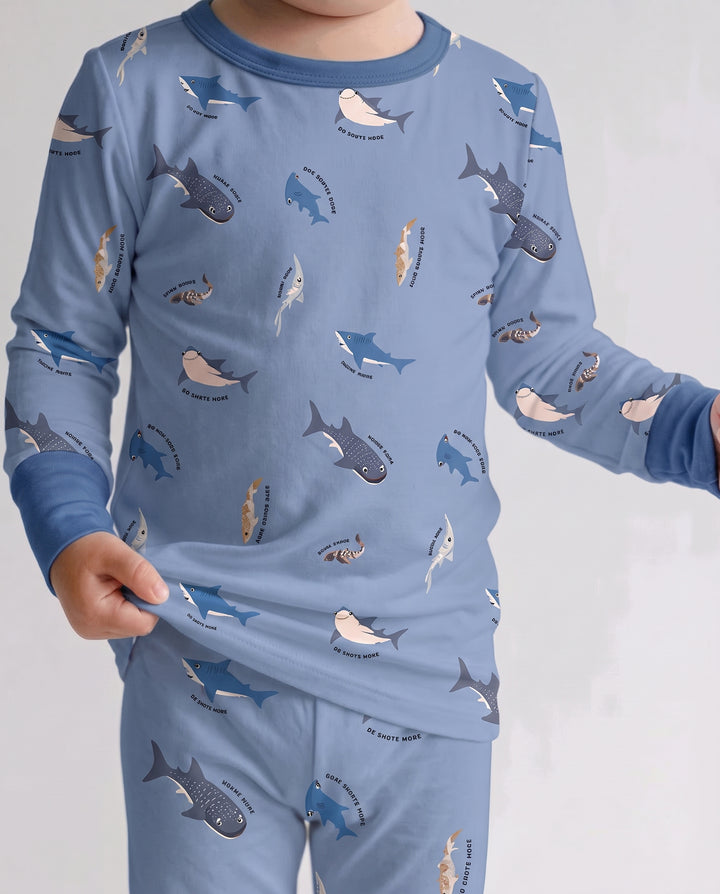 Shark Squad Sampler Bamboo Two Piece Long Sleeve Pajama Set