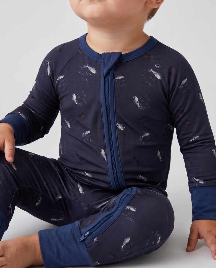 Yo Ho Squid Patrol Bamboo Convertible Zipper Romper