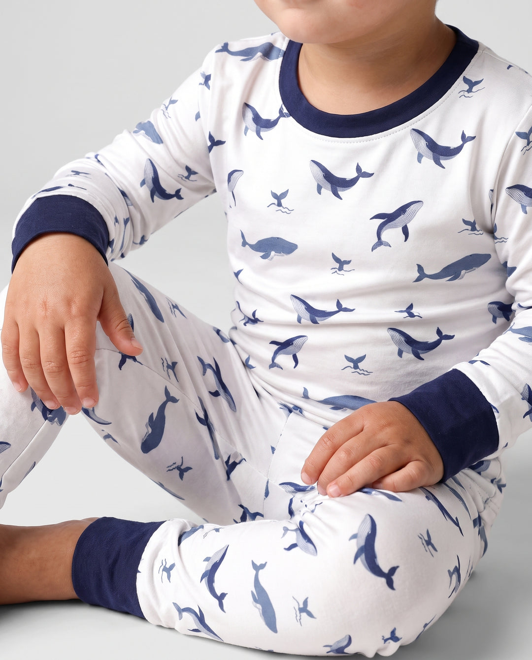 Tiny Whale Tide Bamboo Two Piece Long Sleeve Pajama Set