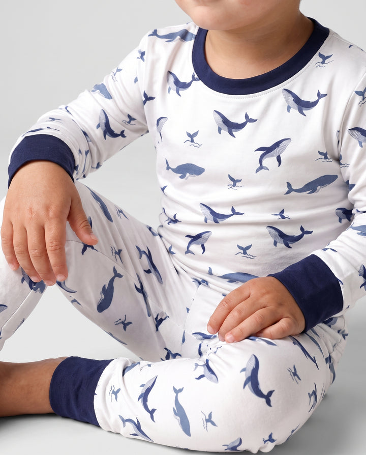 Tiny Whale Tide Bamboo Two Piece Long Sleeve Pajama Set