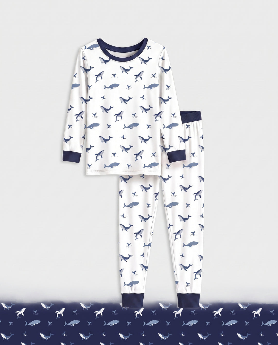 Tiny Whale Tide Bamboo Two Piece Long Sleeve Pajama Set