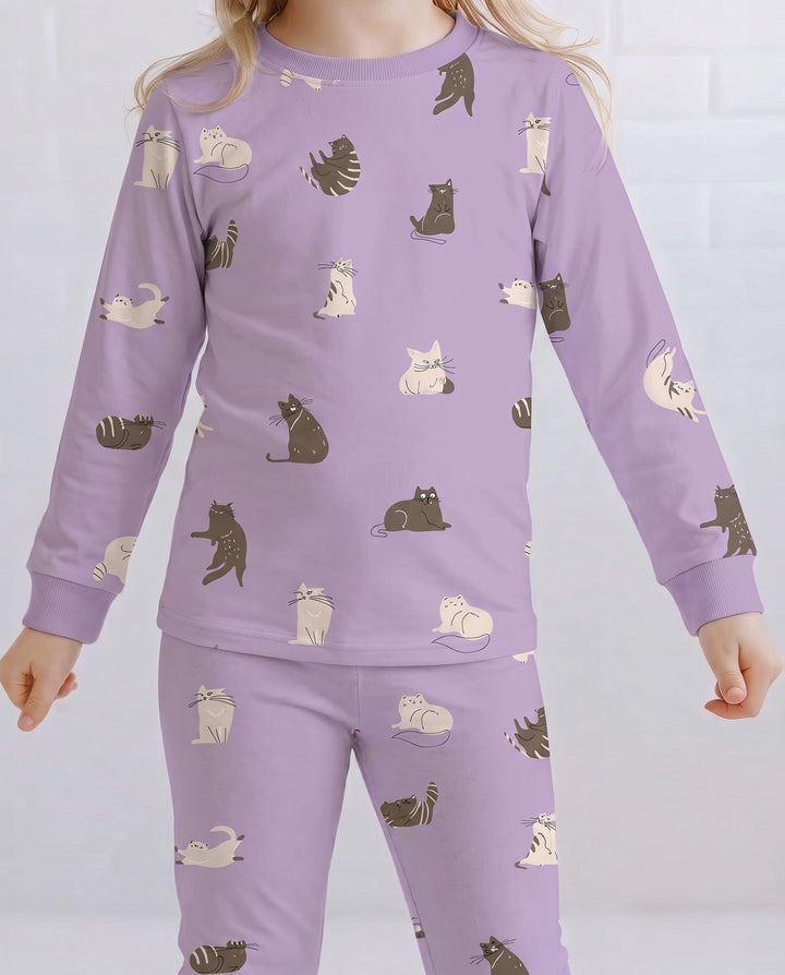 Cozy Cat Toss Bamboo Two Piece Long Sleeve Pajama Set
