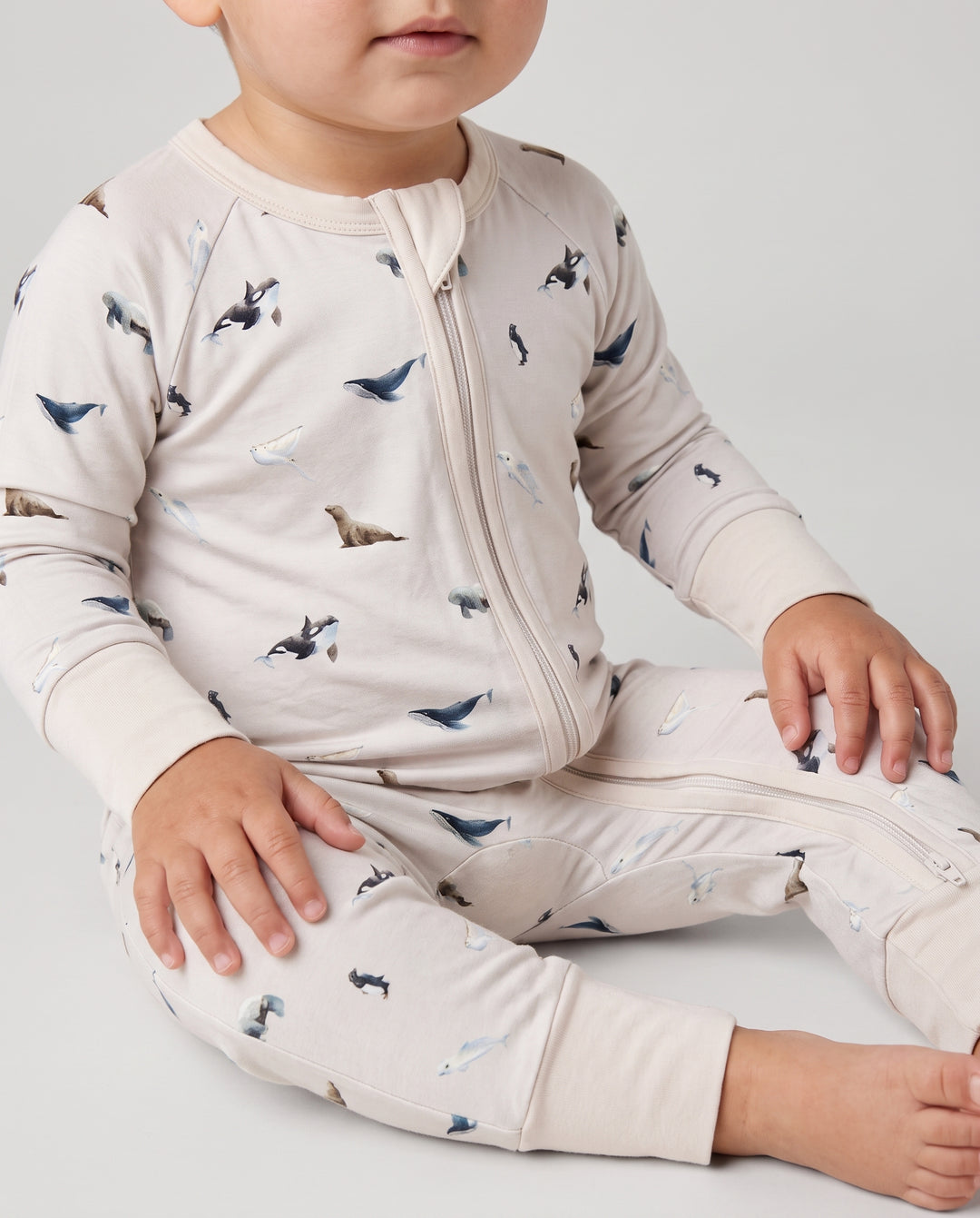 Arctic Ocean Friends Bamboo Convertible Zipper Romper
