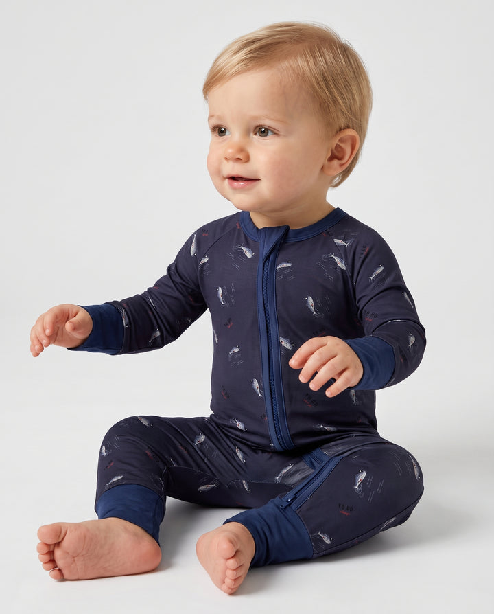 Yo Ho Squid Patrol Bamboo Convertible Zipper Romper