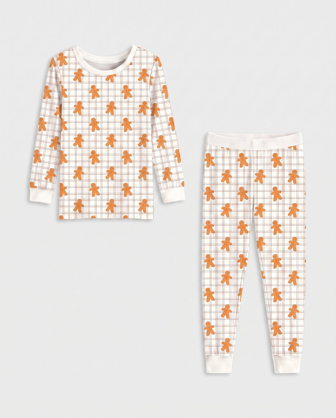 Gingerbread Plaid Parade Bamboo Two Piece Long Sleeve Pajama Set