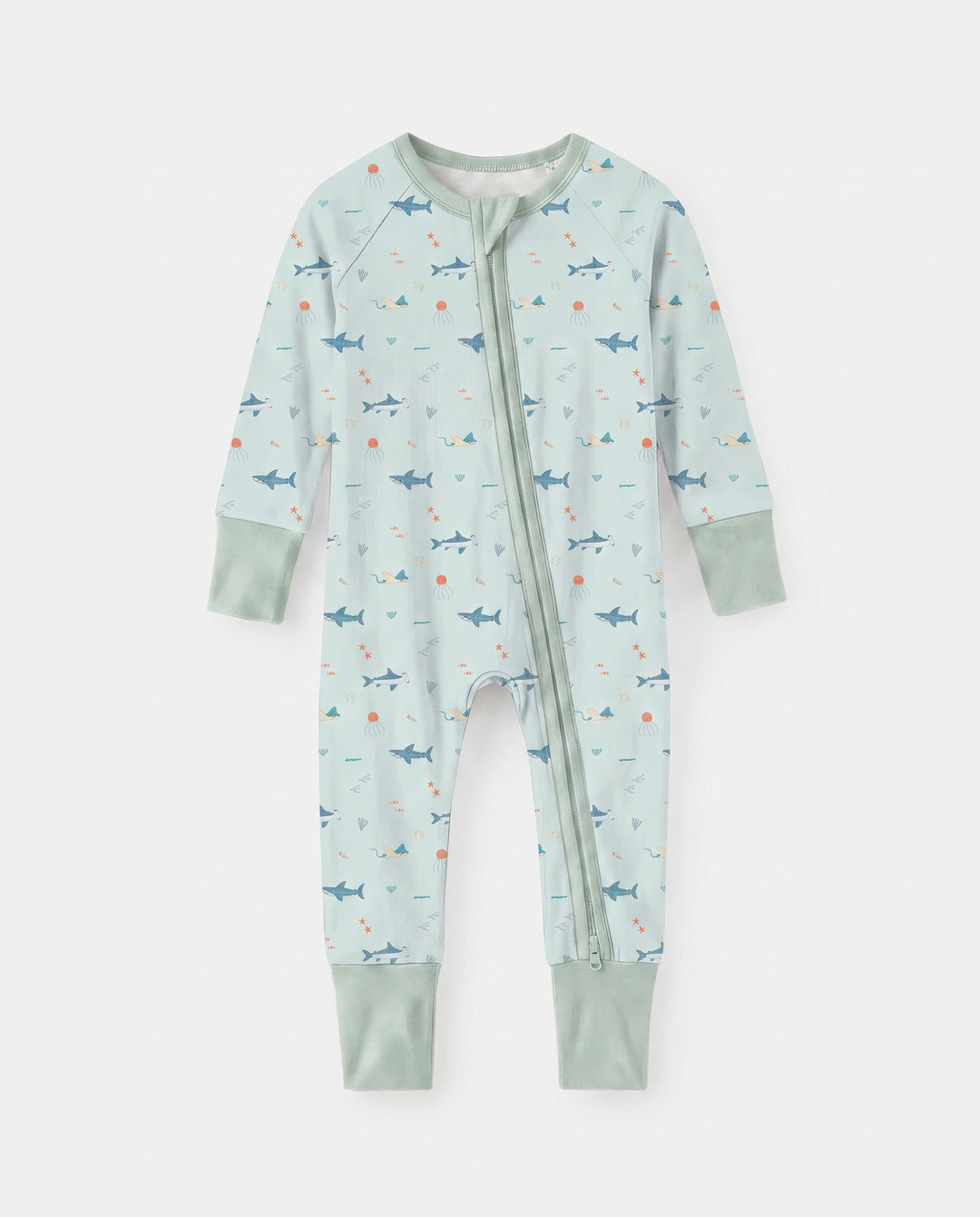 Little Ocean Swimmers Bamboo Convertible Zipper Romper