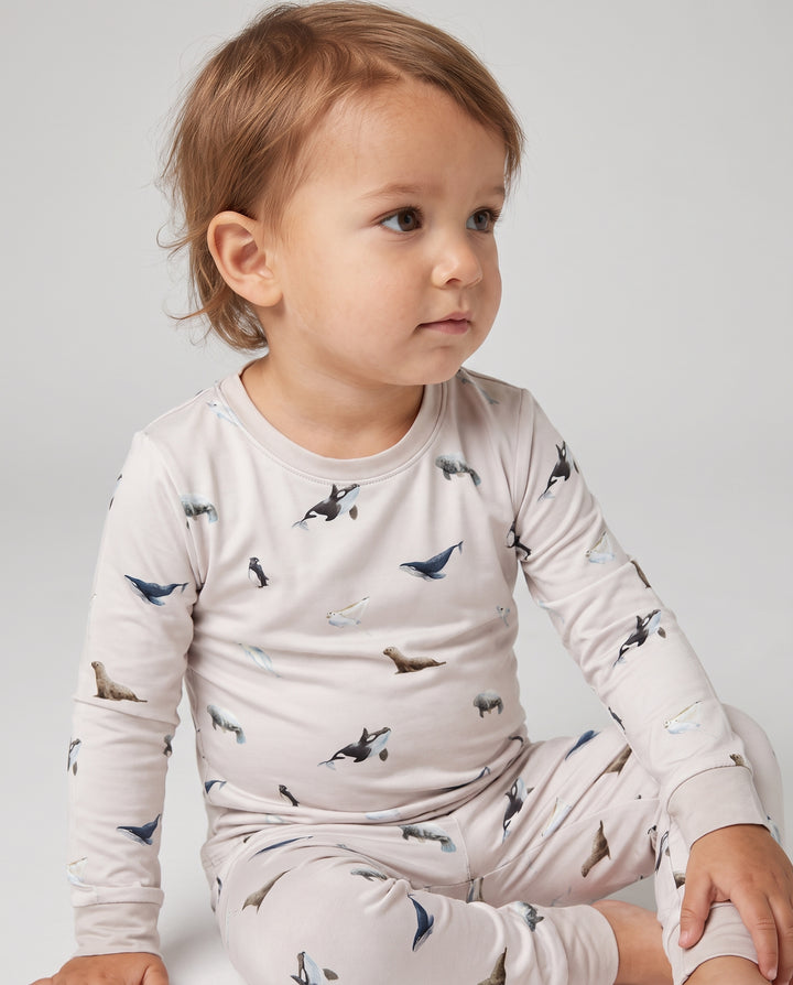 Arctic Ocean Friends Bamboo Two Piece Long Sleeve Pajama Set