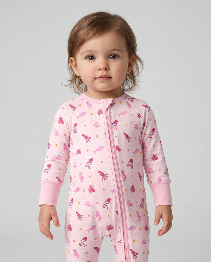 Pink Tide Treasures Bamboo Convertible Zipper Romper
