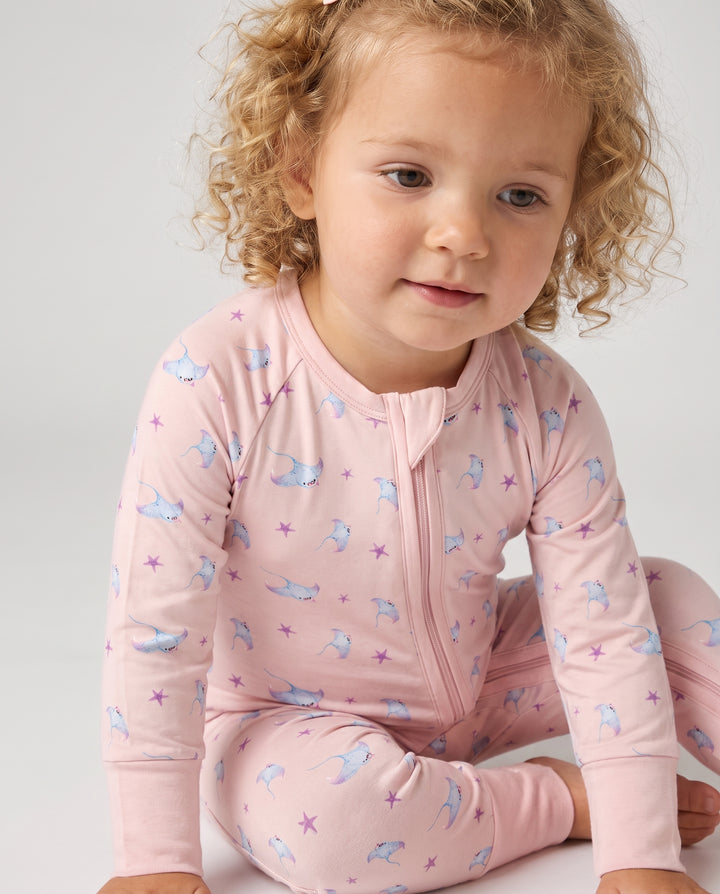 Pastel Manta Wishes Bamboo Convertible Zipper Romper