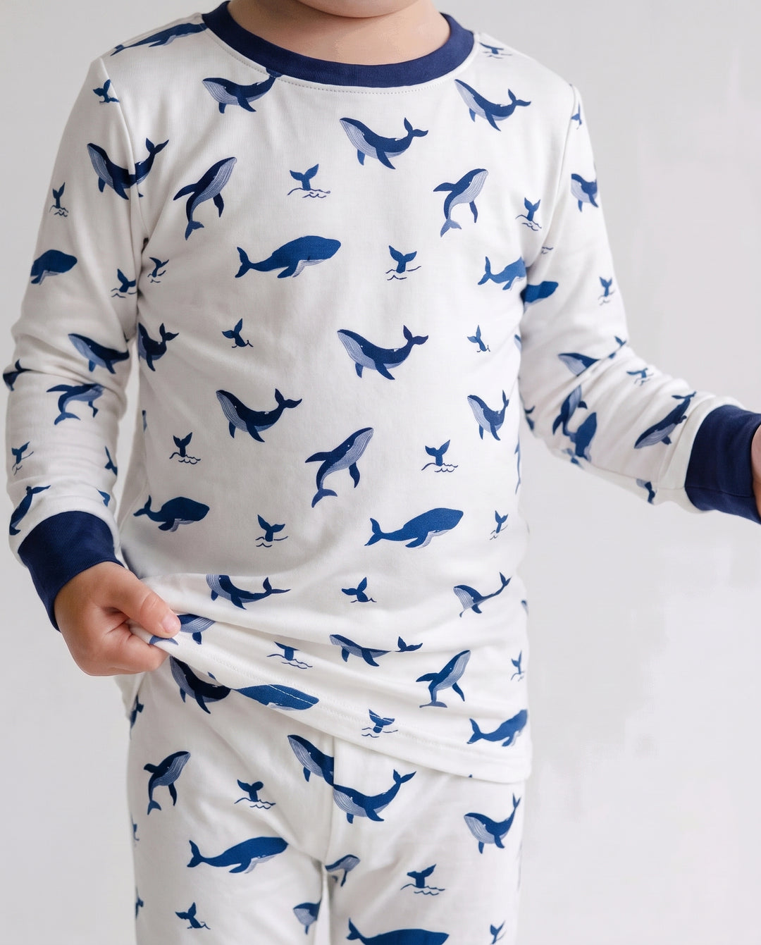 Tiny Whale Tide Bamboo Two Piece Long Sleeve Pajama Set