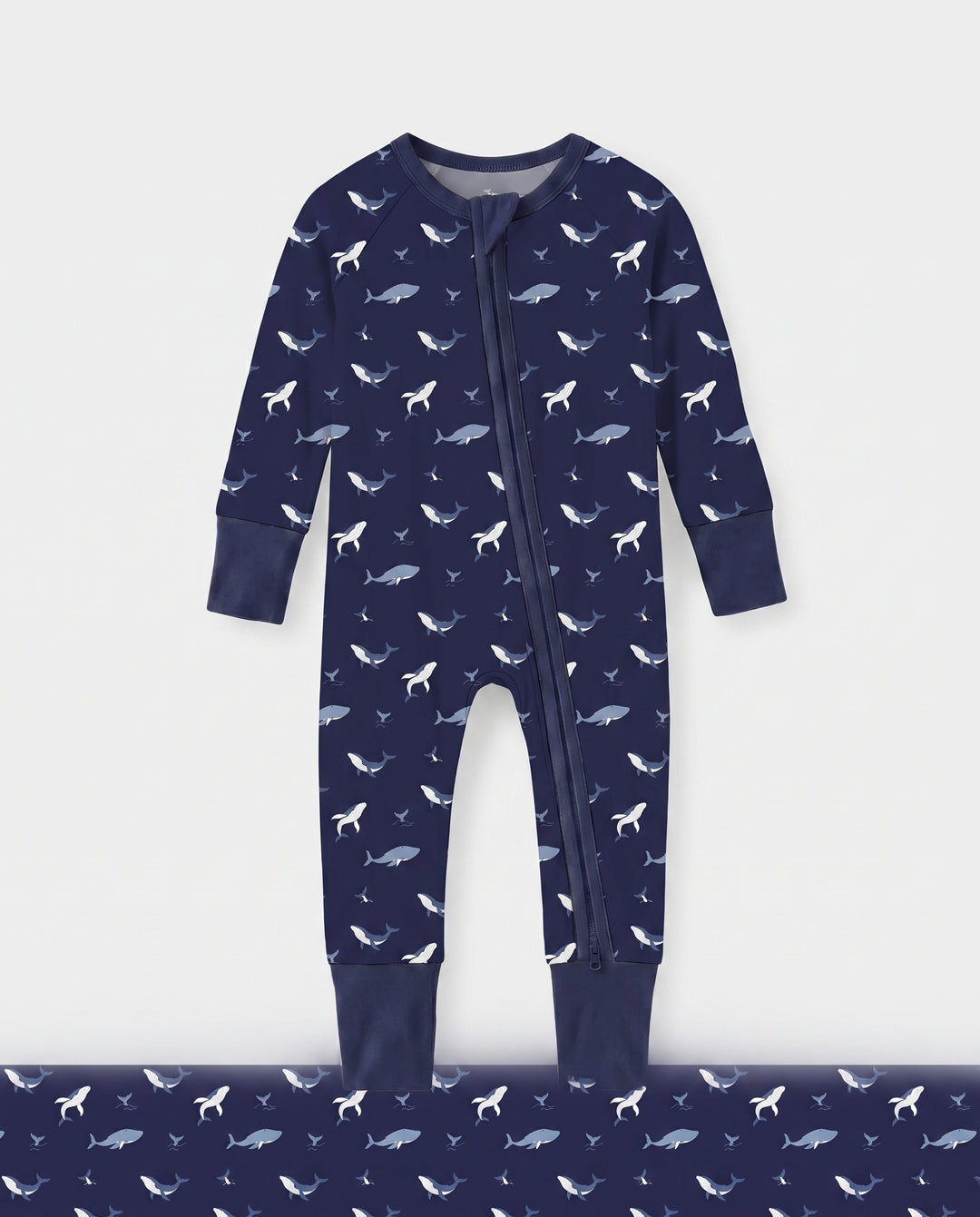 Tiny Whale Tide Bamboo Convertible Zipper Romper