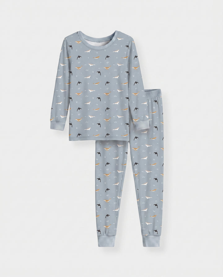 Narwhal Drift Bamboo Two Piece Long Sleeve Pajama Set
