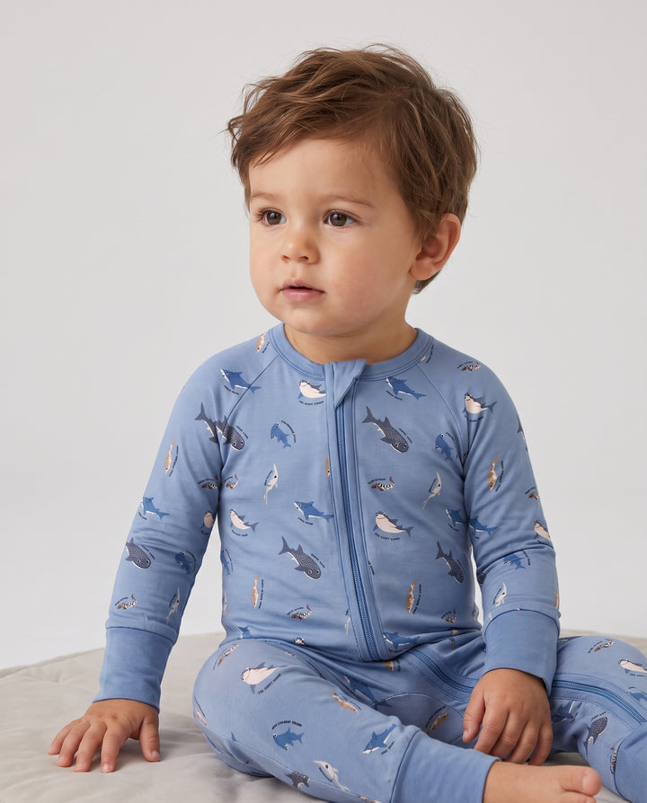 Shark Squad Sampler Bamboo Convertible Zipper Romper