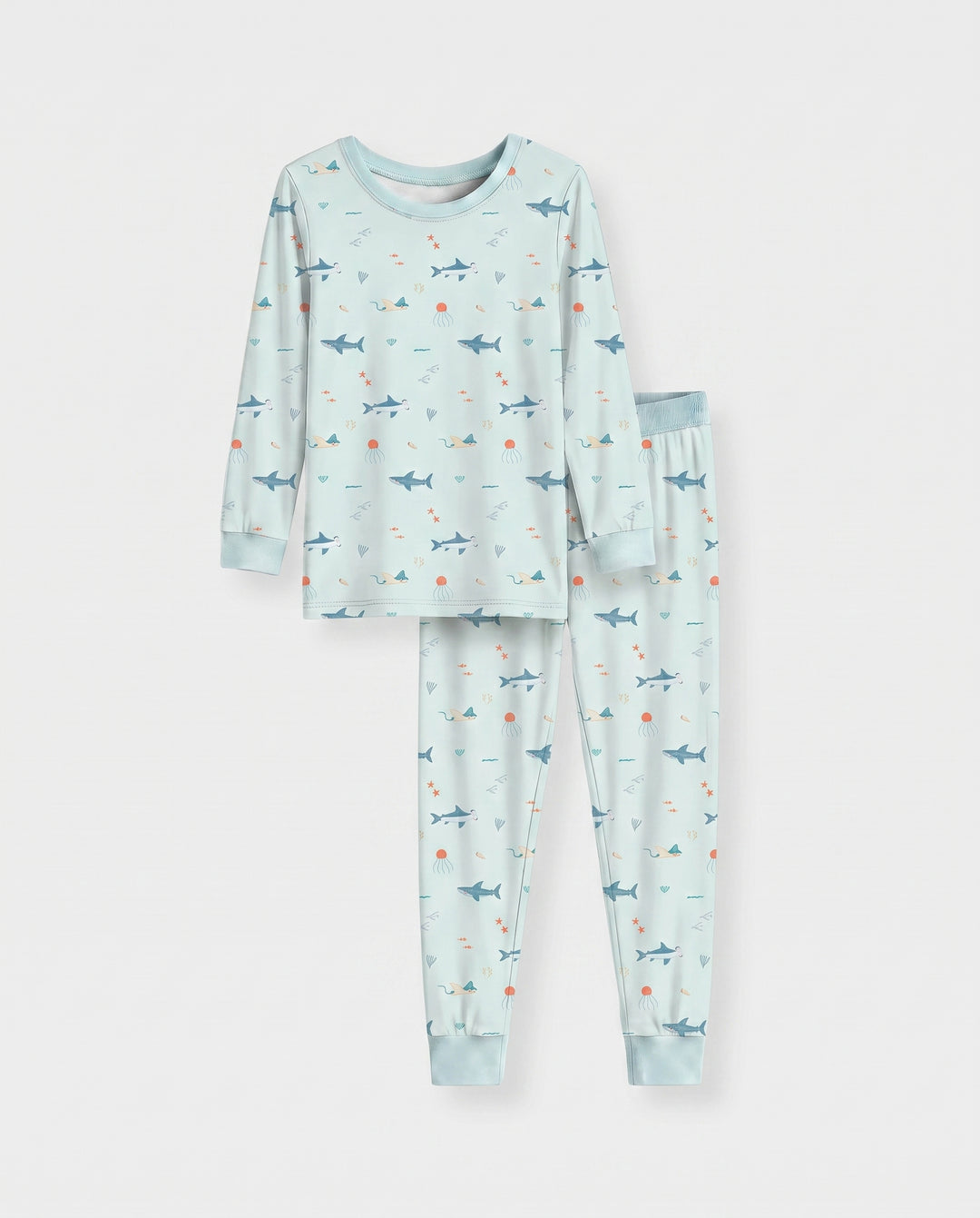 Little Ocean Swimmers Bamboo Two Piece Long Sleeve Pajama Set