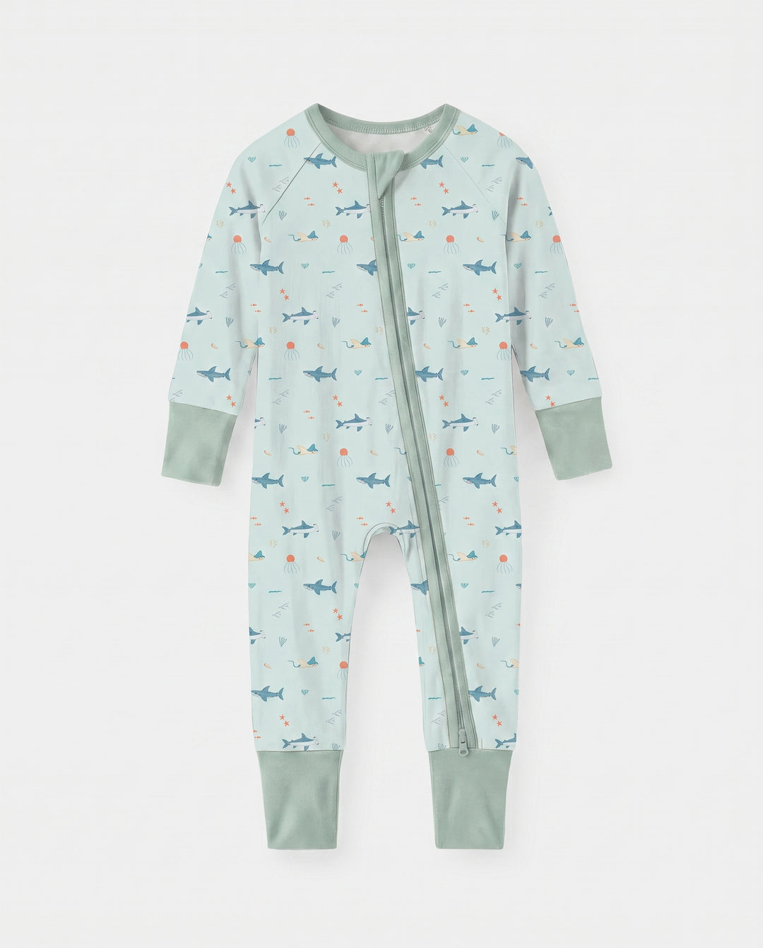 Little Ocean Swimmers Bamboo Convertible Zipper Romper