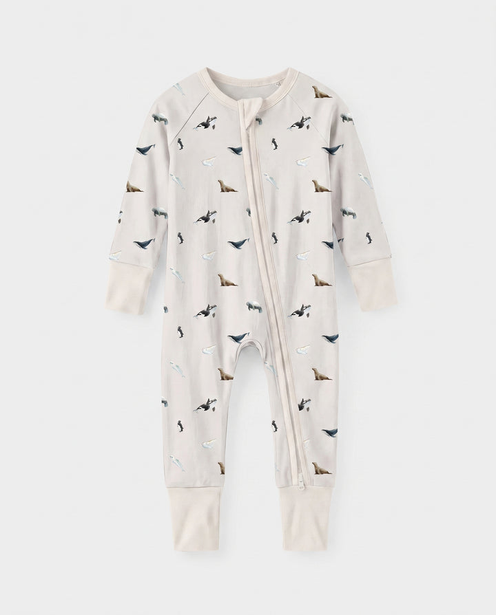 Arctic Ocean Friends Bamboo Convertible Zipper Romper