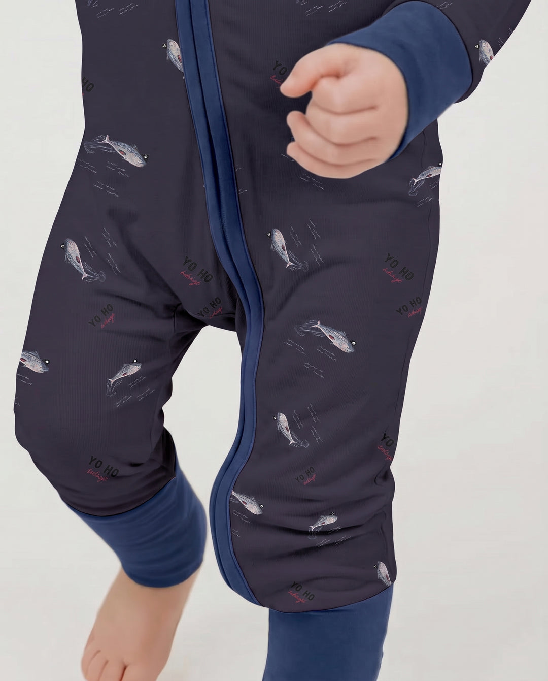 Yo Ho Squid Patrol Bamboo Convertible Zipper Romper