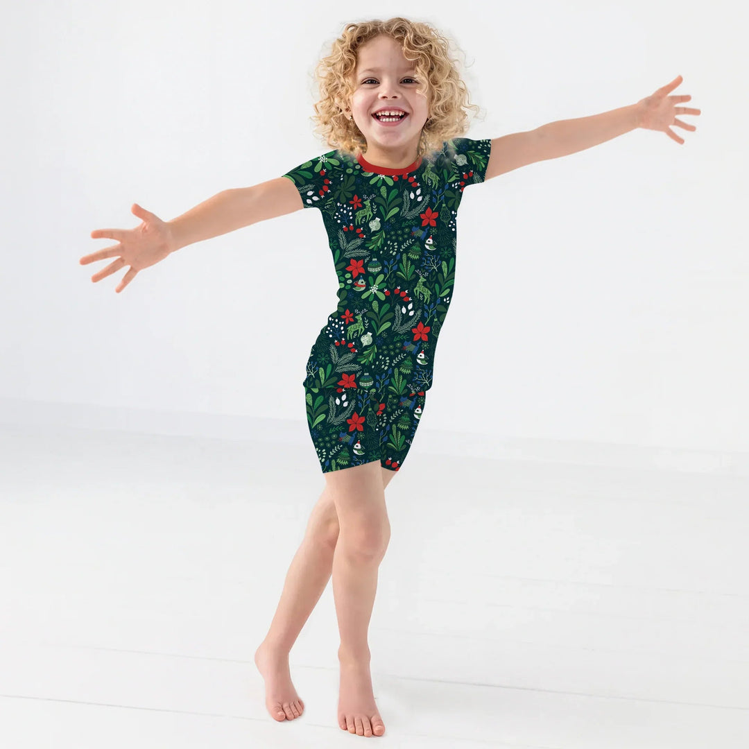 Garden of Joy Two Piece Short Sleeve Shorts Pajama Set - Zumbamboo