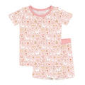 Geese And Flowers Two Piece Short Sleeve Shorts Pajama Set , Geese And Flowers Two Piece Short Sleeve Shorts Pajama Set - 12-18M