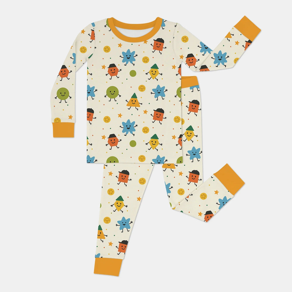 Geo Buddies Two Piece Long Sleeve Pajama Set - Zumbamboo