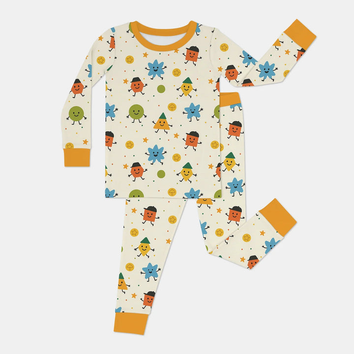 Geo Buddies Two Piece Long Sleeve Pajama Set - Zumbamboo