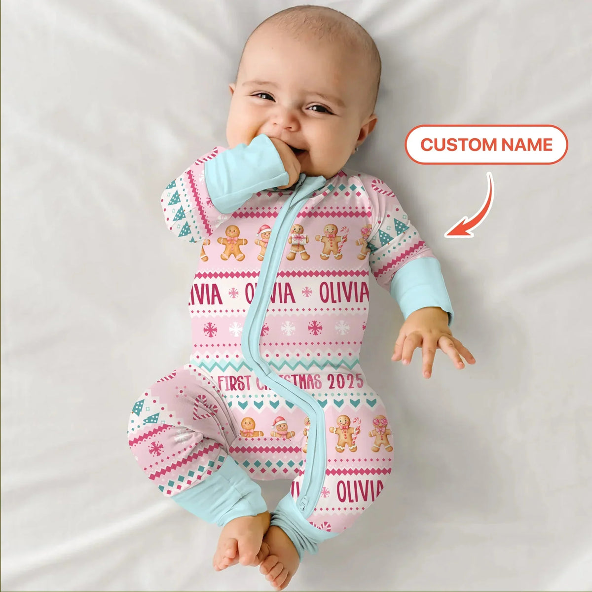 Gingerbread the Pink Custom Name Bamboo Convertible Zippy – Zumbamboo