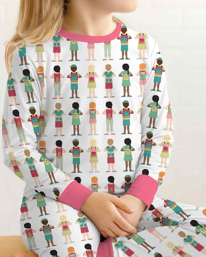 Conjunto de pijama de dos piezas de bambú con mangas largas, plantilla PERSONALIZADA