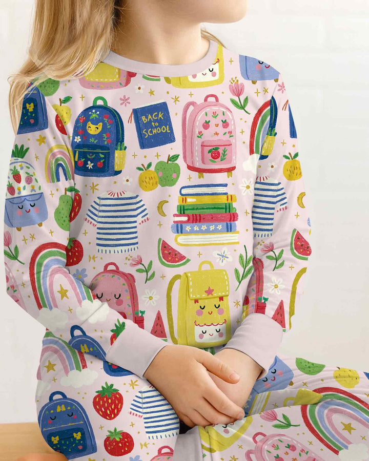 Conjunto de pijama de dos piezas de bambú con mangas largas, plantilla PERSONALIZADA