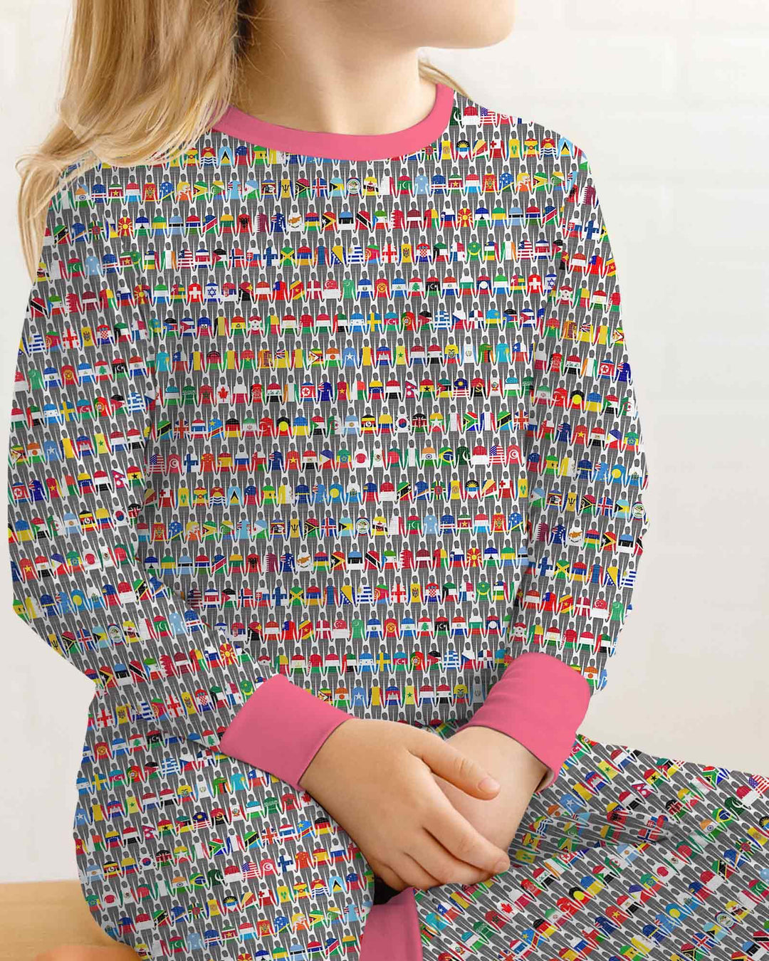 Conjunto de pijama de dos piezas de bambú con mangas largas, plantilla PERSONALIZADA