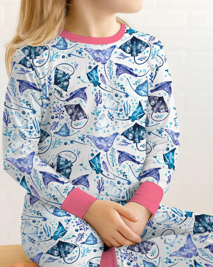 Zweiteiliges Langarm-Pyjama-Set mit Sommerfrüchten