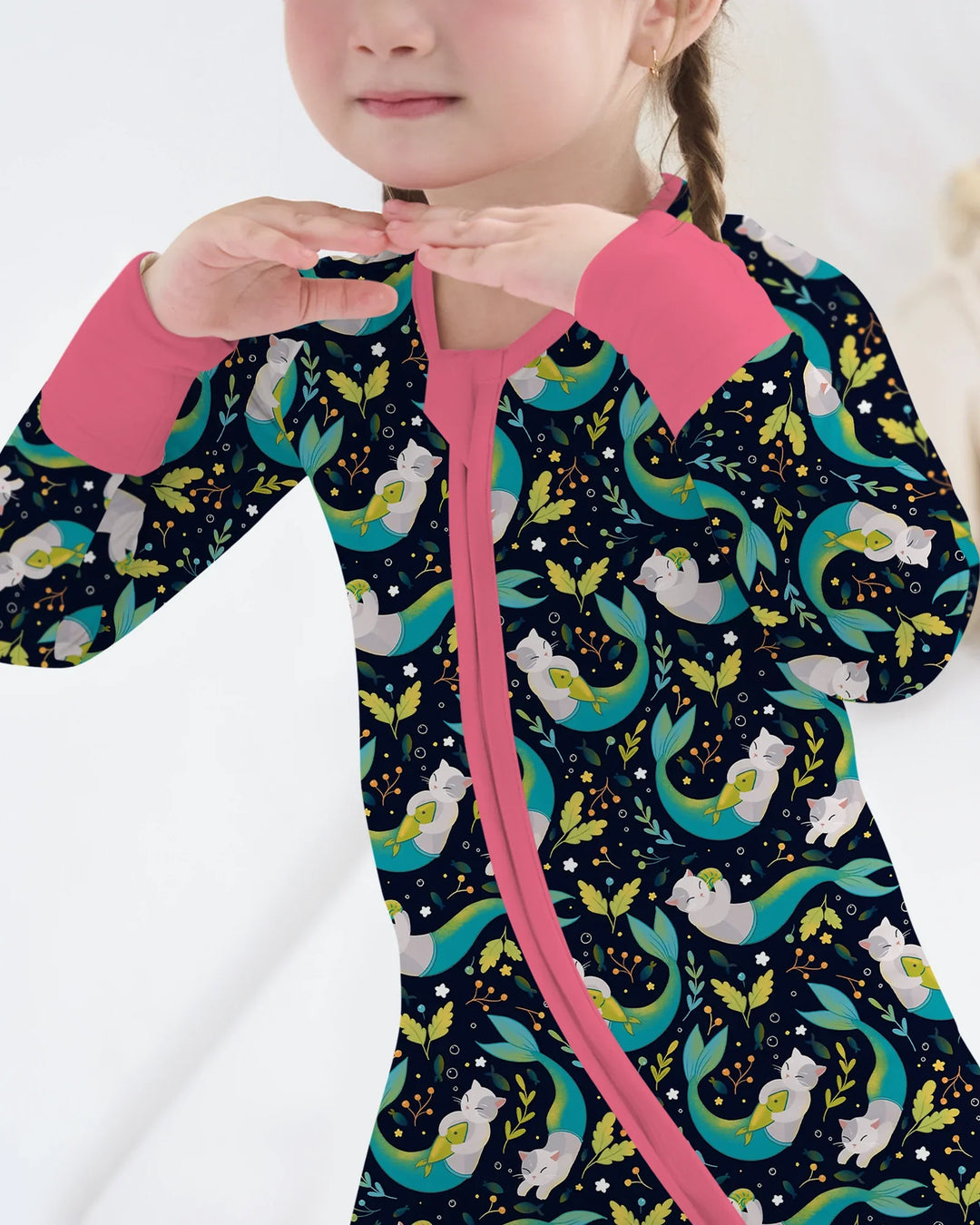 Midnight Mermaid Cats  Bamboo Convertible Zippy