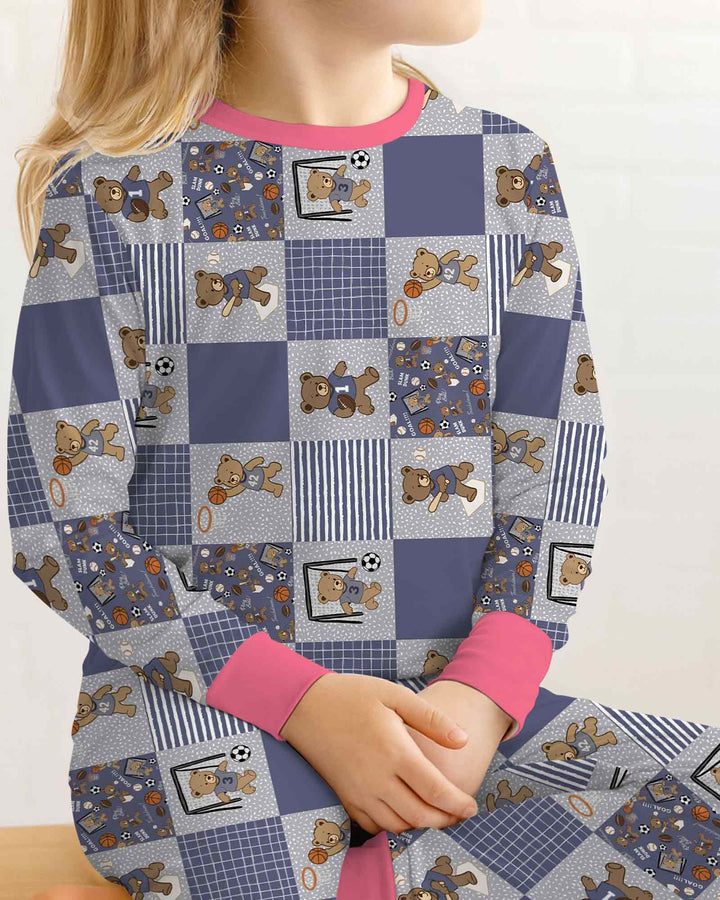 Game Day Teddy Bamboo Two Piece Long Sleeve Pajama Set