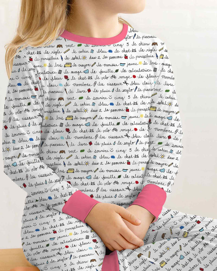 Zweiteiliges Langarm-Pyjama-Set mit Sommerfrüchten