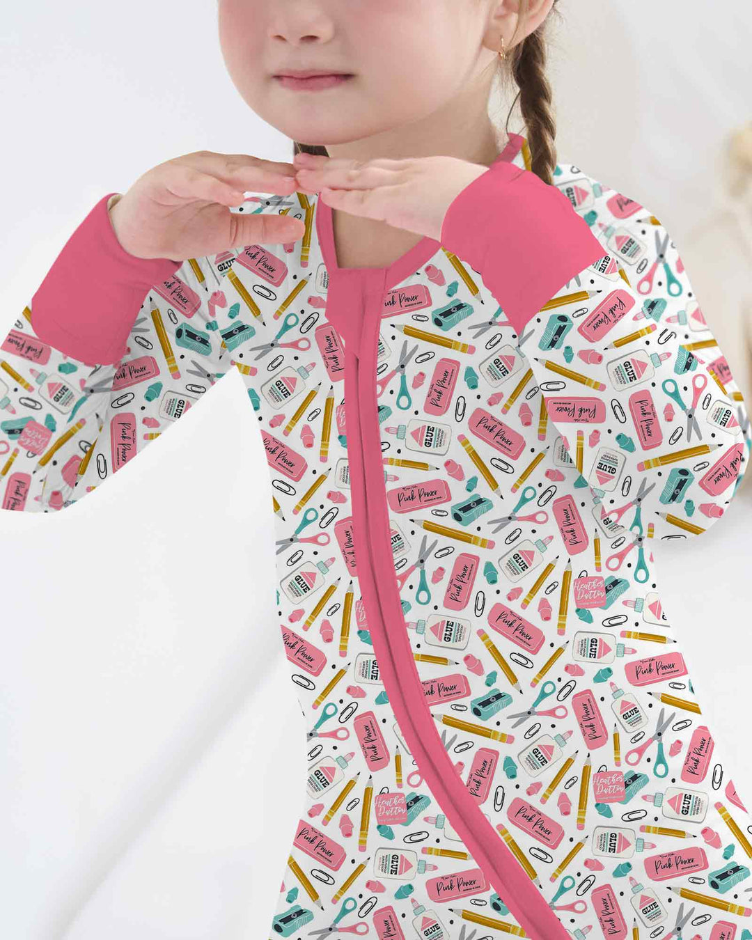 Pink Power School Supplies Bamboo Convertible Zippy