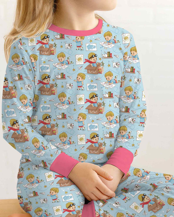Tiny Explorer Tales Bamboo Two Piece Long Sleeve Pajama Set