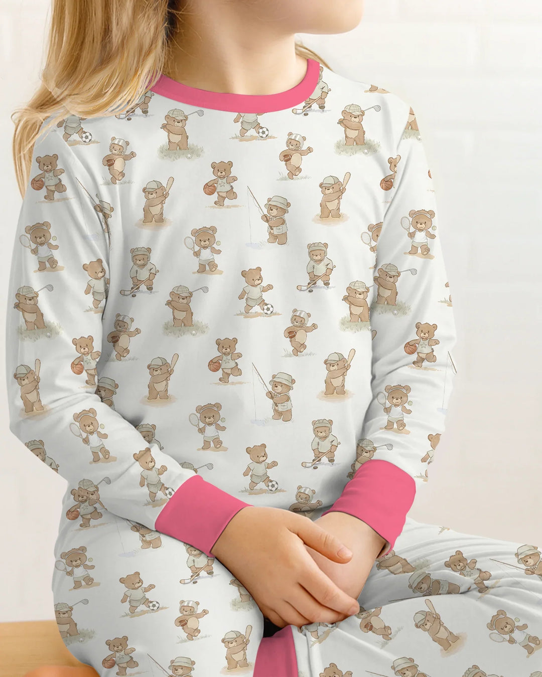 Teddy Team Spirit Bamboo Two Piece Long Sleeve Pajama Set