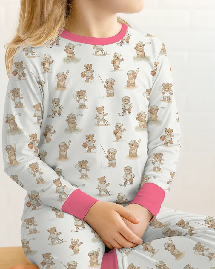 Teddy Team Spirit Bamboo Two Piece Long Sleeve Pajama Set