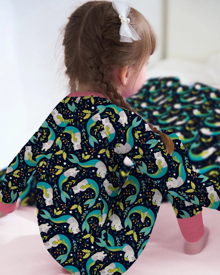 Midnight Mermaid Cats  Bamboo Convertible Zippy