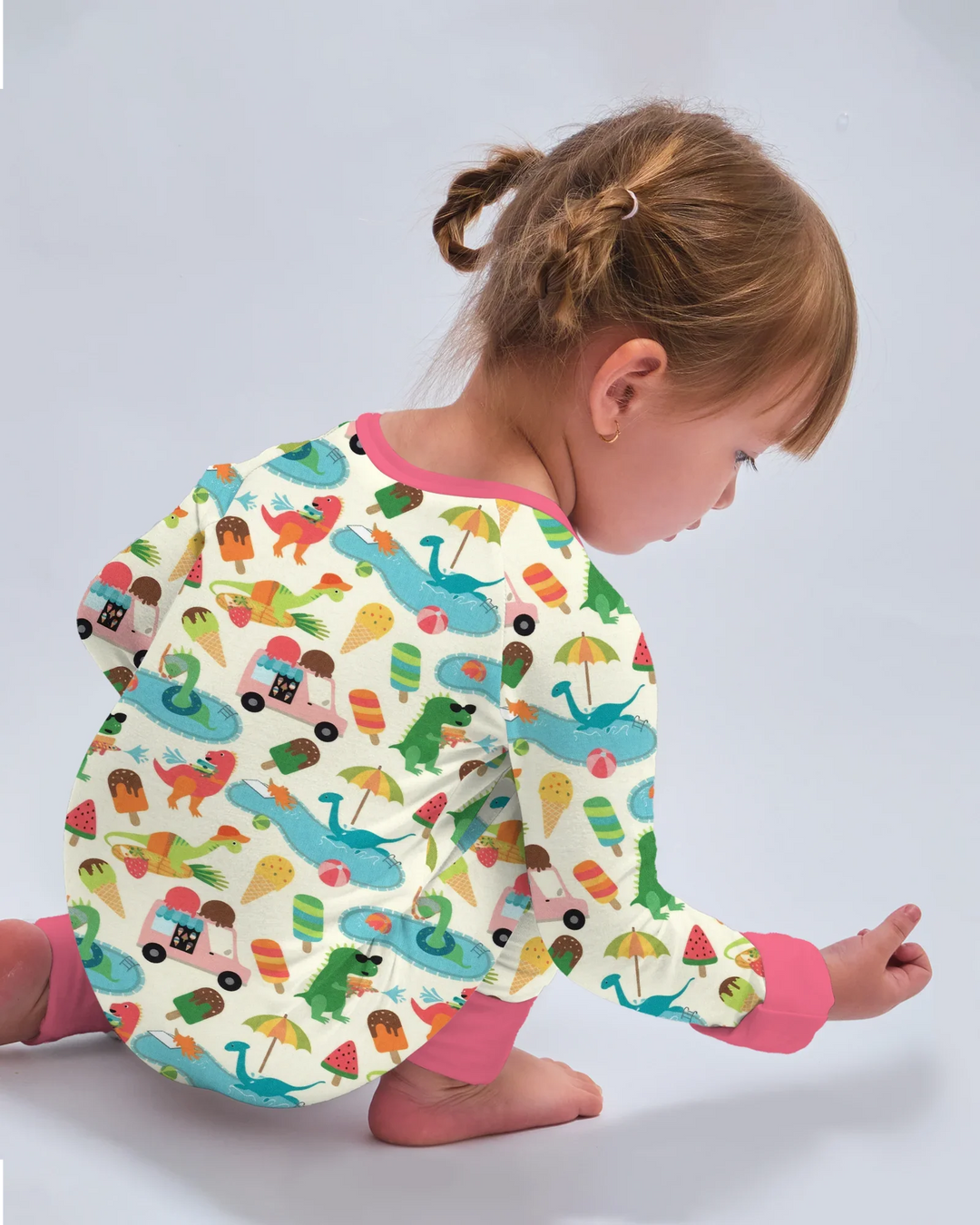 Pijama Dino Summer Splash Bamboo Convertible con Cremallera
